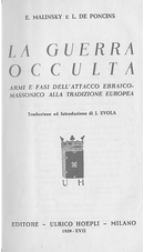 La guerra occulta by Emmanuel Malinsky, Léon De Poncins