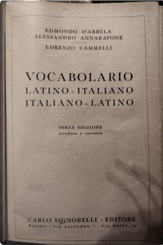 VOCABOLARIO LATINO ITALIANO ITALIANO LATINO D'ARBELA ANNARATONE