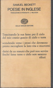 Poesie in inglese by Samuel Beckett