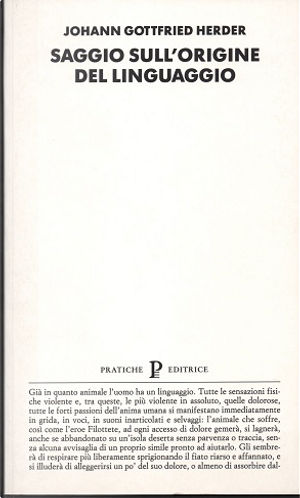 Saggio sull'origine del linguaggio by J. Gottfried Herder