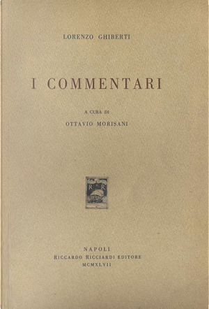 I commentari by Lorenzo Ghiberti