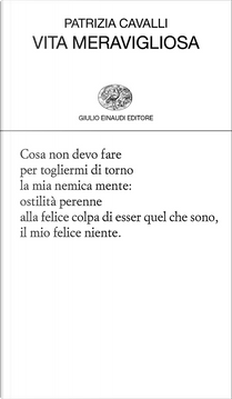 Vita meravigliosa by Patrizia Cavalli