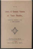 Lettera di Giovanni Pontano sul "Fuoco Filosofico" by Giovanni Pontano