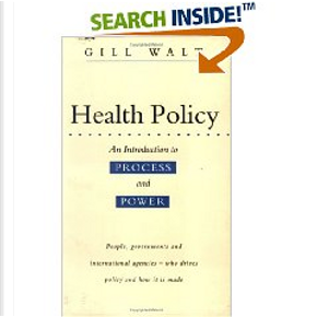 Health Policy by Gill Walt