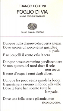 Foglio di via e altri versi by Franco Fortini