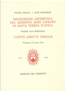 Risoluzione Aritmetica del Memento Mori cifrato di Santa Teresa D'Avila by Jean Beaurent, Pierre Pascal