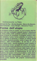Forme dell'utopia by Alfredo De Paz, Giovanna Franci, Liana Borghi, Marco De Marinis, Mirella Bandini, Vita Fortunati